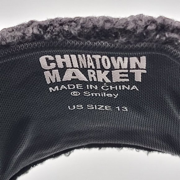 NEW Men's Chinatown Market Sherpa Slides in Black/Yellow - Picture 6 of 9